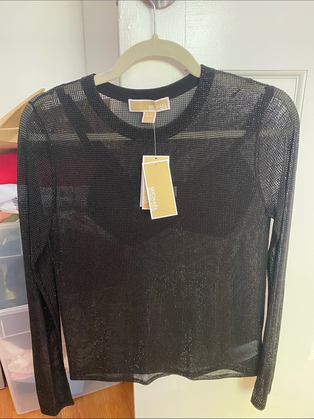 Michael Michael Kors Sparkling  Top L/Sleeve bralette included, Tags Attached